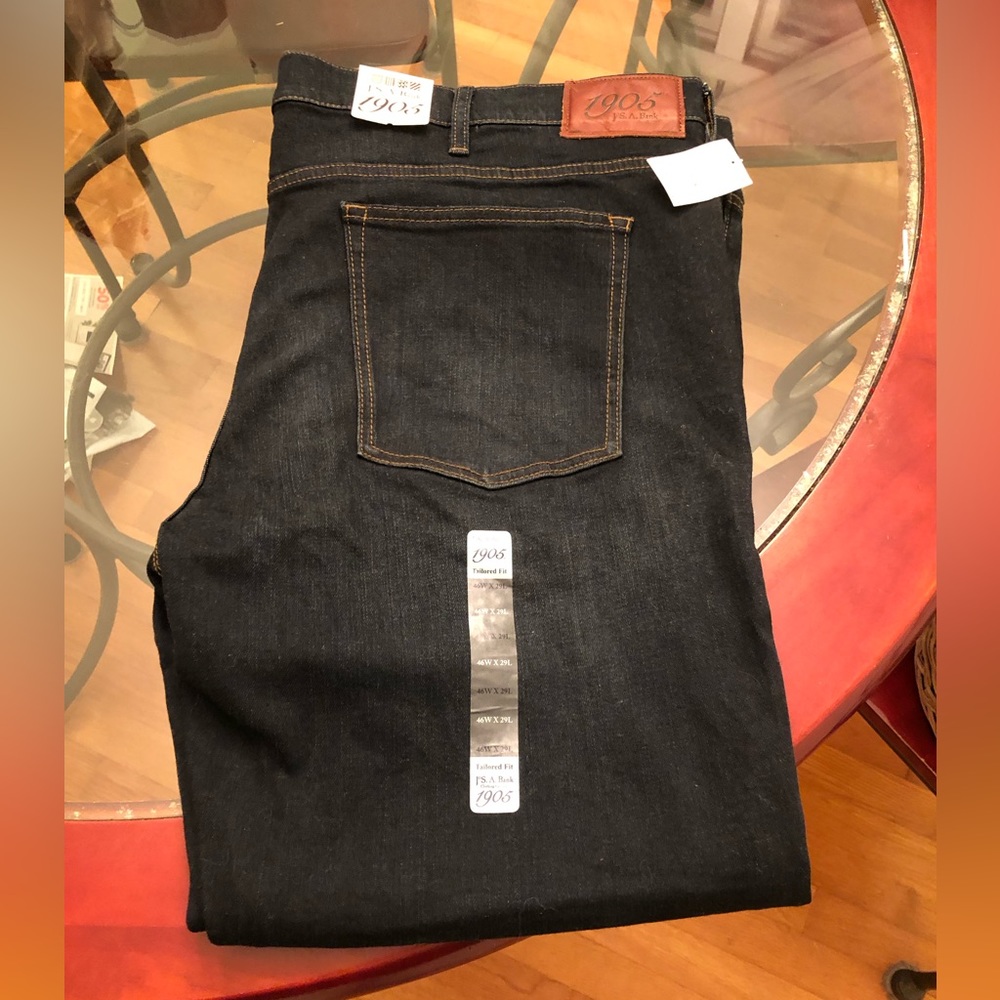NWT Jos A Bank 1905 Collection Tailored Fit Dark Wash Jeans Size 46x29